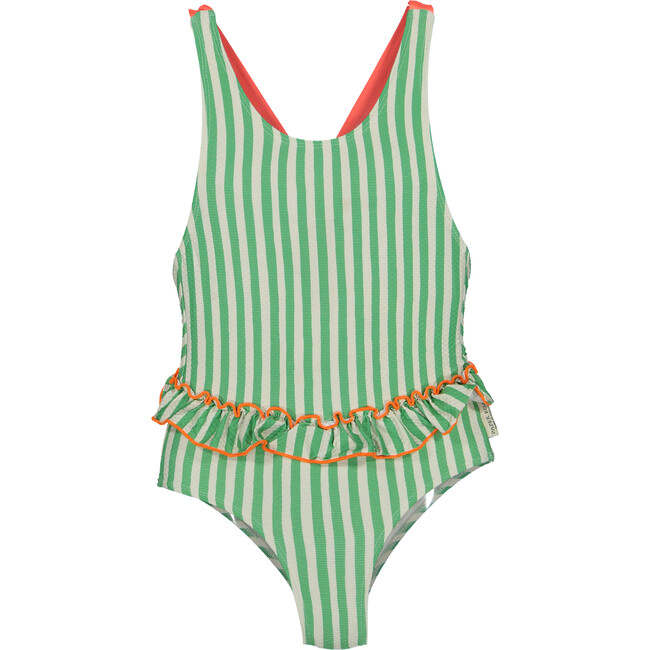 Pop stripes ruffles swimsuit
