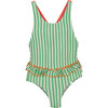 Pop stripes ruffles swimsuit - One Pieces - 1 - thumbnail