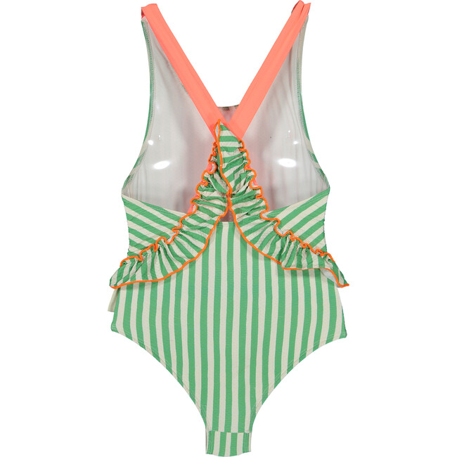 Pop stripes ruffles swimsuit