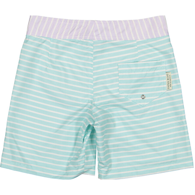 Pastel stripes surfer swim shorts