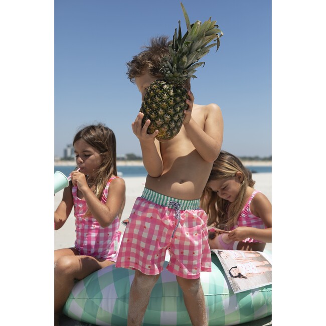 Gingham stars classic swim shorts - Swim Trunks - 3