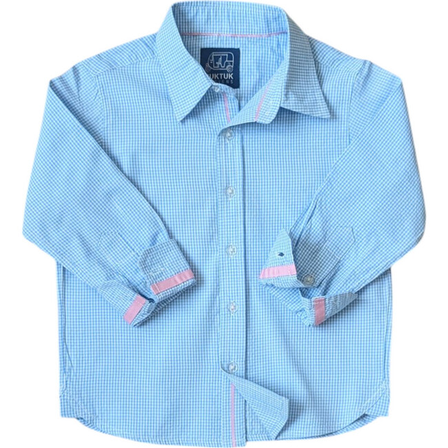 Gingham Blue Shirt in Long Sleeves