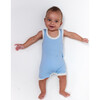 Cotton Romper, Chambray Blue with White - Rompers - 2