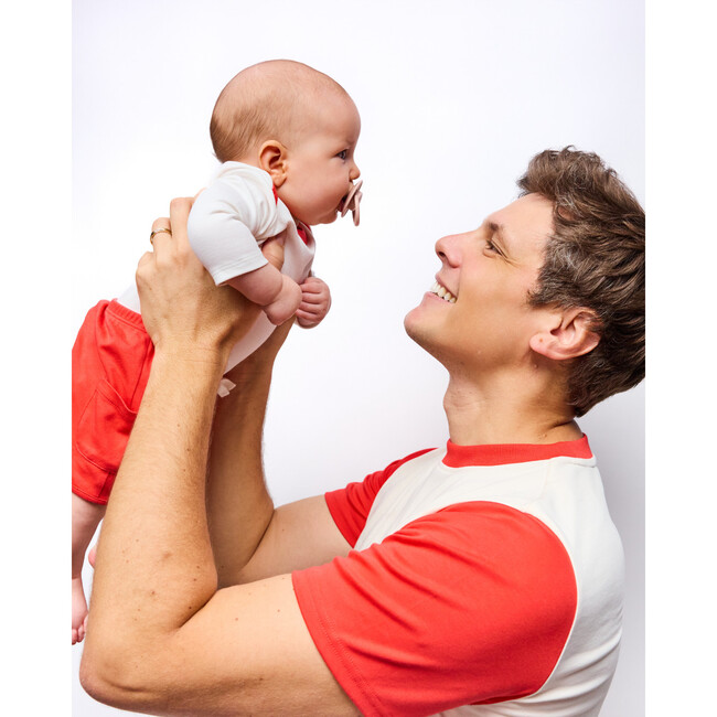 Color Block T-shirts, White, Engine Red