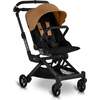 M+ Stroller, Black Luxe/Chestnut - Single Strollers - 1 - thumbnail
