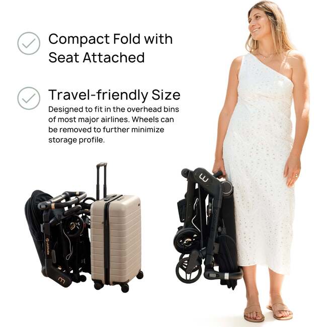 M+ Stroller, Black Luxe/Chestnut - Single Strollers - 5