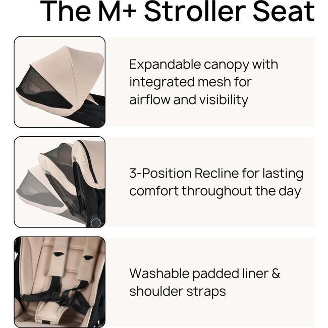 M+ Stroller, Black Luxe/Chestnut - Single Strollers - 8