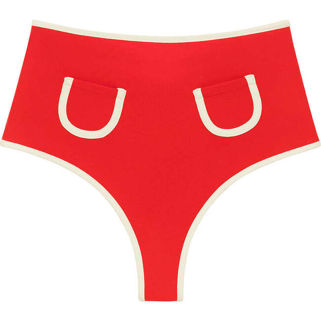 Polly Bikini Bottom, Cherry Cream Binded