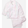 Olivia Wide Leg Pajama Set, Pink Stripe - Pajamas - 1 - thumbnail