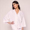Olivia Wide Leg Pajama Set, Pink Stripe - Pajamas - 2