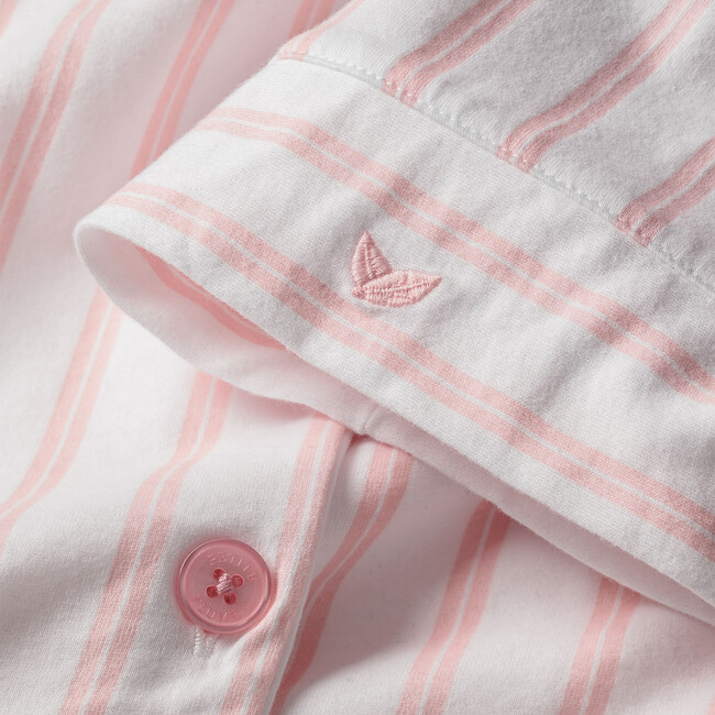 Olivia Wide Leg Pajama Set, Pink Stripe - Pajamas - 5