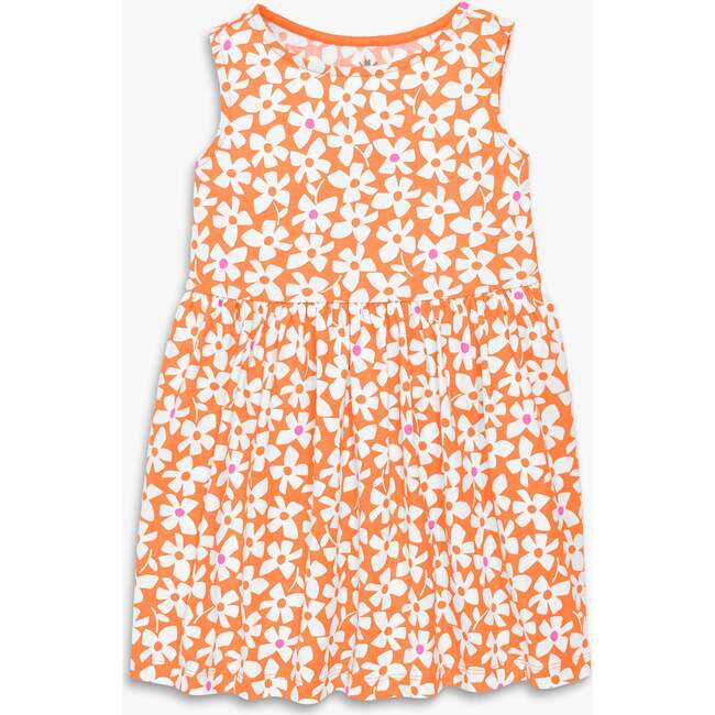 Kids Recess Dress In Blooms, Cantaloupe Spring Blooms