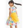 Kids Backyard Dress In Rainbow Blooms, Ivory Rainbow Spring Blooms - Dresses - 4 - thumbnail