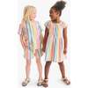 Kids Picnic Dress In Rainbow Stripe, Rainbow Sunrise Stripe - Dresses - 4 - thumbnail