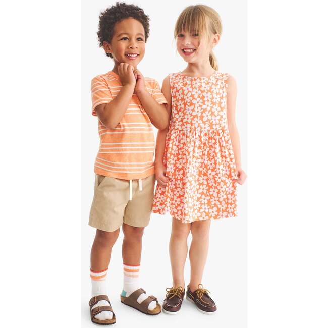 Kids Recess Dress In Blooms, Cantaloupe Spring Blooms - Dresses - 3
