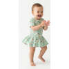 Bamboo Twirl Dress with Bodysuit, Sage Blossom - Dresses - 1 - thumbnail