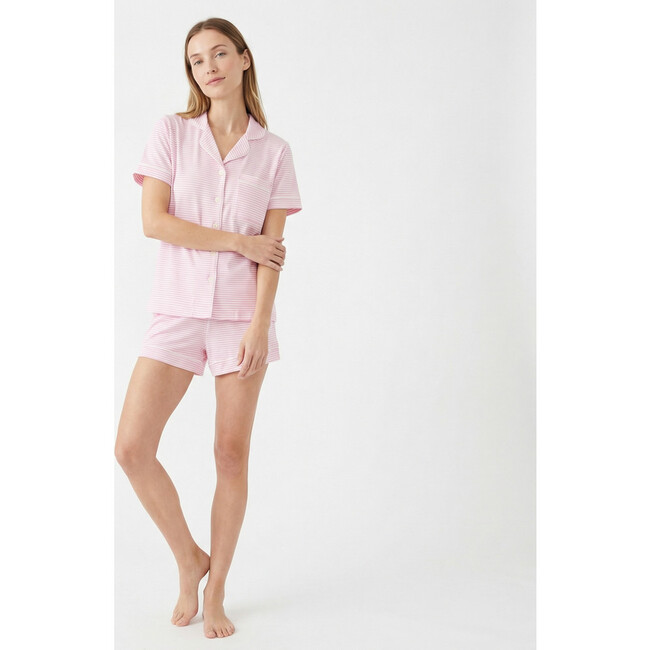 Short Sleeve & Shorts Bamboo Women's Pajama Set, Ballet Stripe