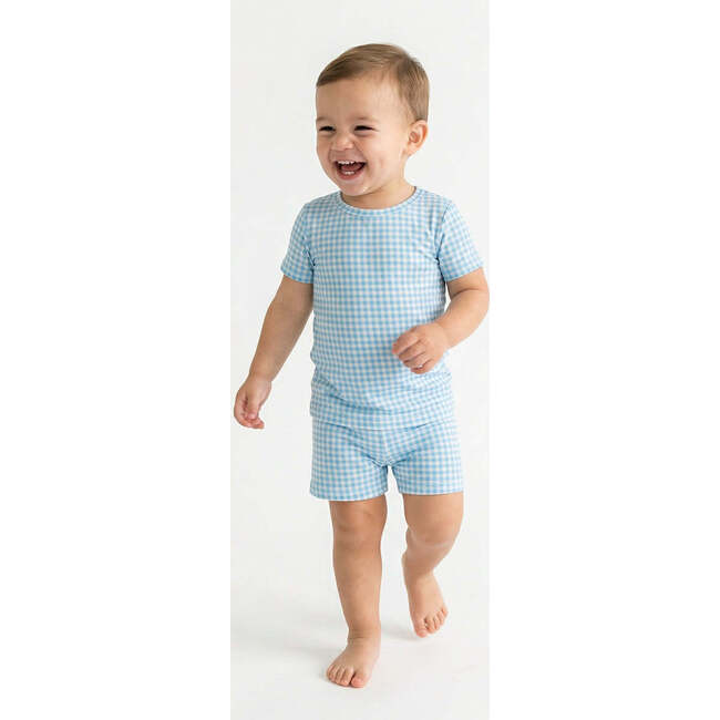 Short Sleeve & Shorts Bamboo Toddler Pajama Set, Harbor Gingham