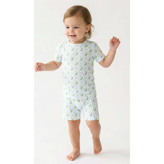 Short Sleeve & Shorts Bamboo Toddler Pajama Set, Bluebell Bows