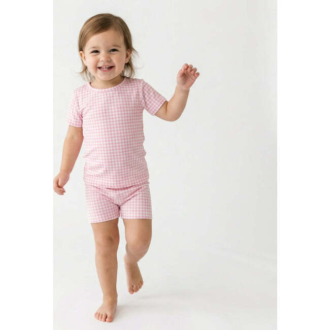 Short Sleeve & Shorts Bamboo Toddler Pajama Set, Sugar Gingham