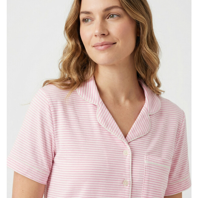 Short Sleeve & Shorts Bamboo Women's Pajama Set, Ballet Stripe