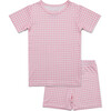 Short Sleeve & Shorts Bamboo Toddler Pajama Set, Sugar Gingham - Pajamas - 2