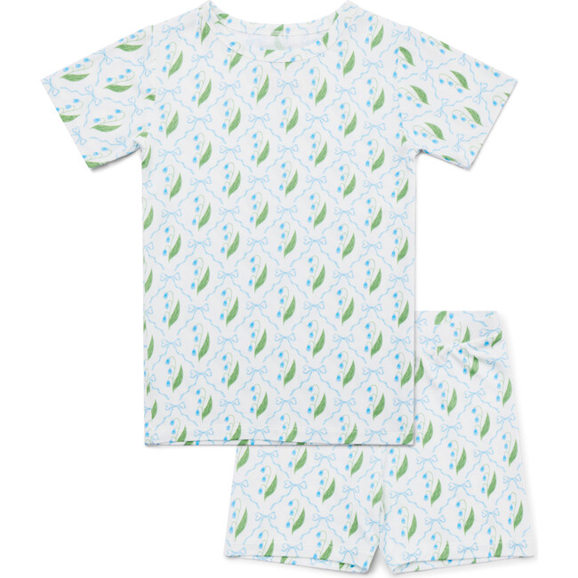 Short Sleeve & Shorts Bamboo Toddler Pajama Set, Bluebell Bows
