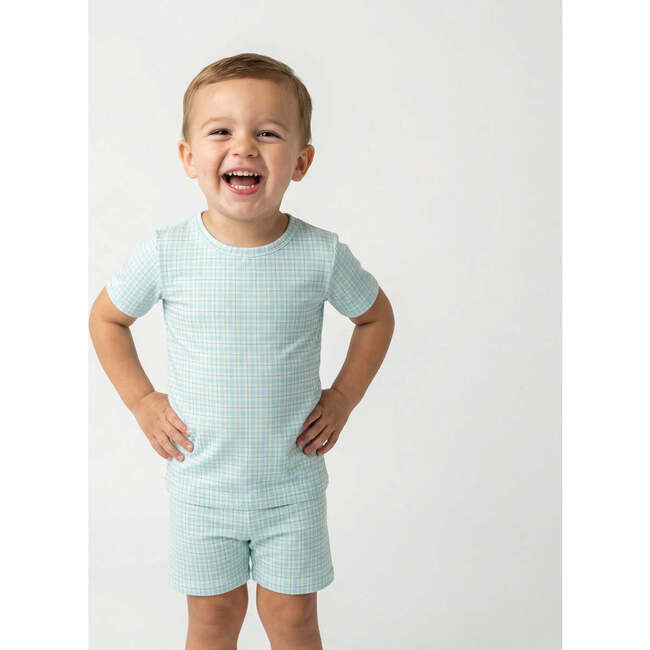 Short Sleeve & Shorts Bamboo Toddler Pajama Set, Bluegrass Picnic - Pajamas - 4