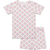 Short Sleeve & Shorts Bamboo Toddler Pajama Set, Pink Posy - Pajamas - 2