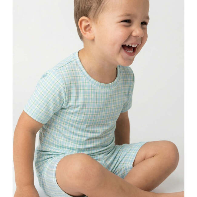 Short Sleeve & Shorts Bamboo Toddler Pajama Set, Bluegrass Picnic - Pajamas - 5