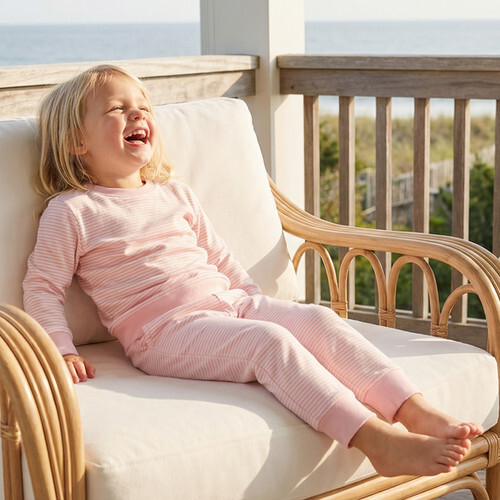 Little Lounger Bamboo Sweatsuit, Peony Stripe - Mixed Apparel Set - 5