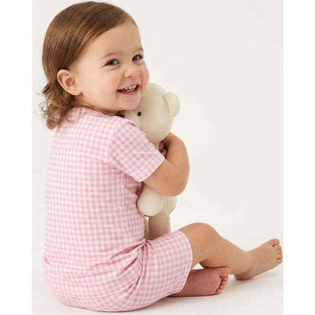 Short Sleeve & Shorts Bamboo Toddler Pajama Set, Sugar Gingham - Pajamas - 4