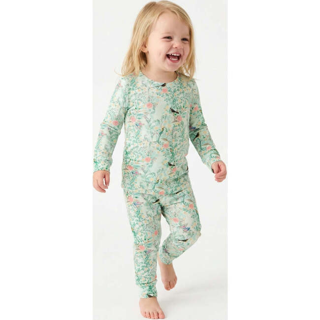 Bamboo Toddler Pajama Set, Sage Blossom