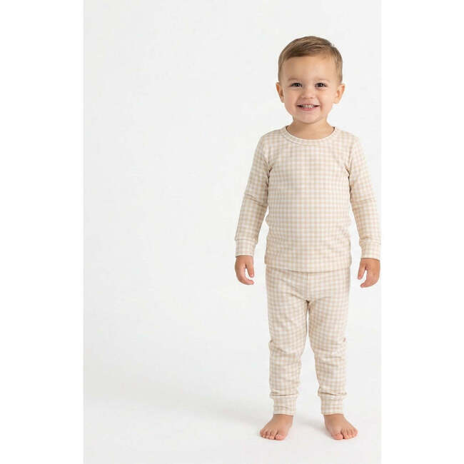 Bamboo Toddler Pajama Set, Sandstone Gingham