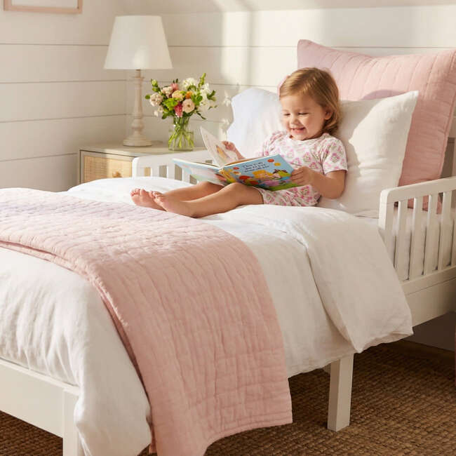 Short Sleeve & Shorts Bamboo Toddler Pajama Set, Pink Posy - Pajamas - 5