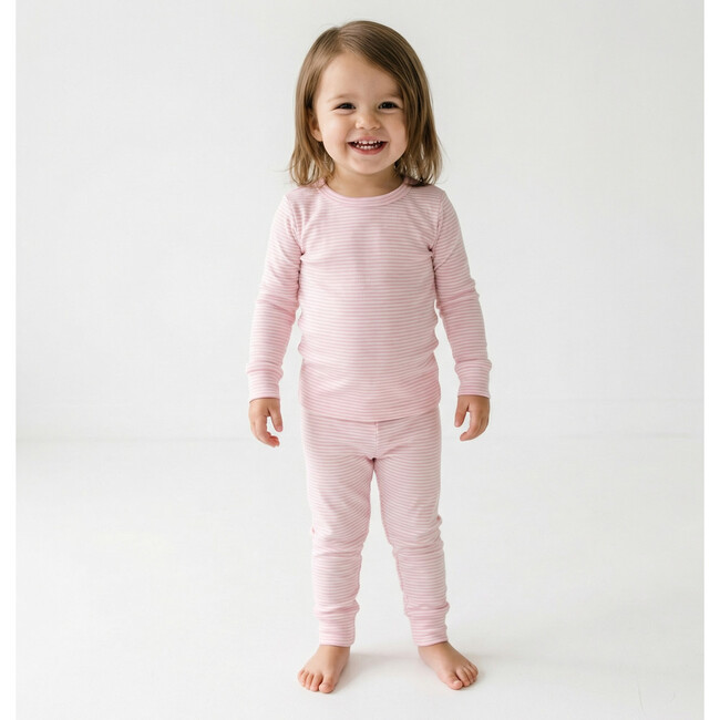 Bamboo Toddler Pajama Set, Peony Stripe