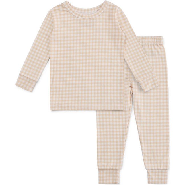 Bamboo Toddler Pajama Set, Sandstone Gingham
