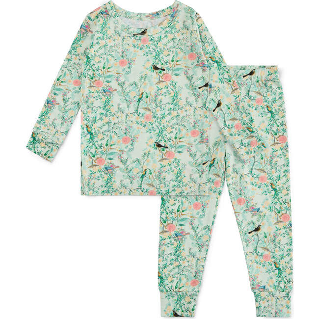 Bamboo Toddler Pajama Set, Sage Blossom