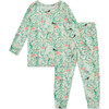Bamboo Toddler Pajama Set, Sage Blossom - Pajamas - 2