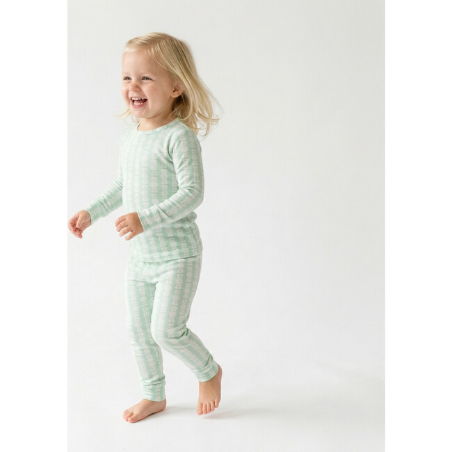 Bamboo Toddler Pajama Set, Mint Meadows