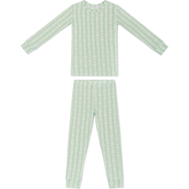 Bamboo Toddler Pajama Set, Mint Meadows