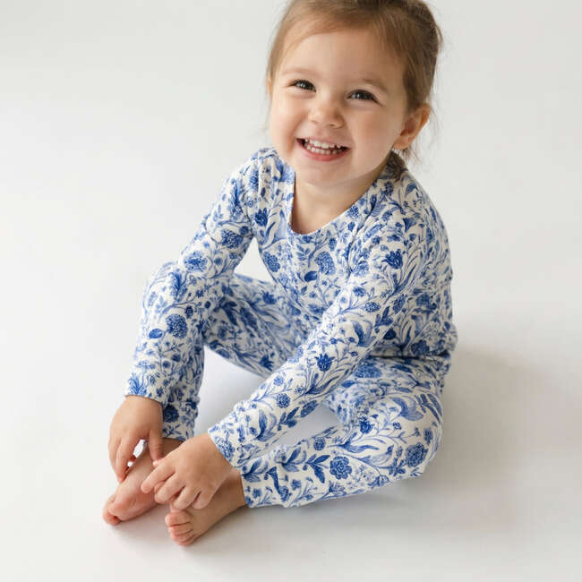 Bamboo Toddler Pajama Set, Porcelain Vine - Pajamas - 4