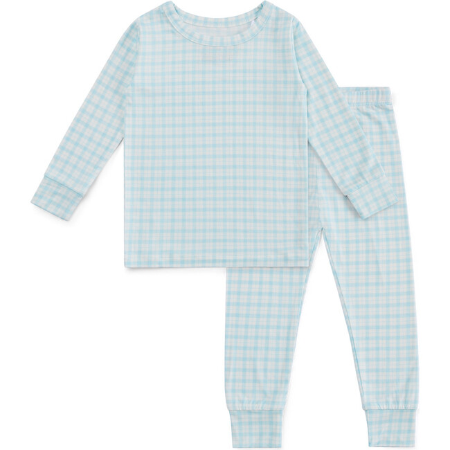 Bamboo Toddler Pajama Set, Coastal Check - Pajamas - 2