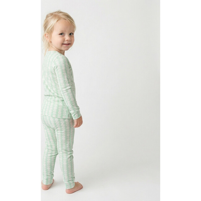 Bamboo Toddler Pajama Set, Mint Meadows - Pajamas - 5
