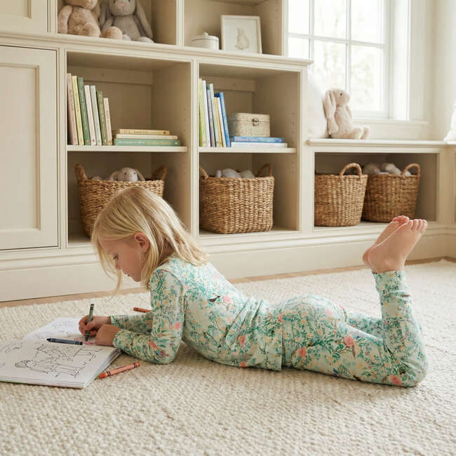 Bamboo Toddler Pajama Set, Sage Blossom - Pajamas - 5