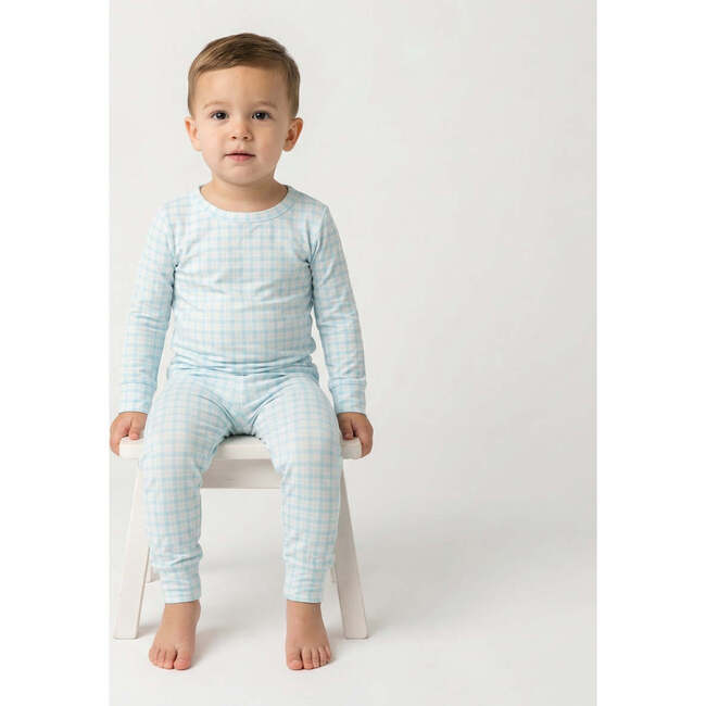 Bamboo Toddler Pajama Set, Coastal Check - Pajamas - 4