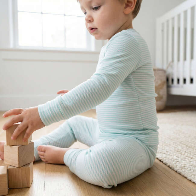 Bamboo Toddler Pajama Set, Cloud Stripe - Pajamas - 5