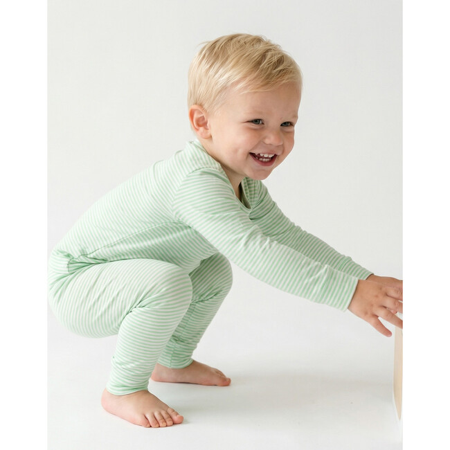 Bamboo Toddler Pajama Set, Pear Stripe - Pajamas - 4