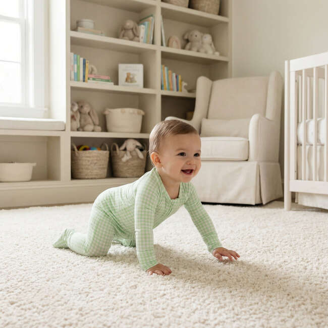 Bamboo Sleeper, Pistachio Gingham - Pajamas - 5