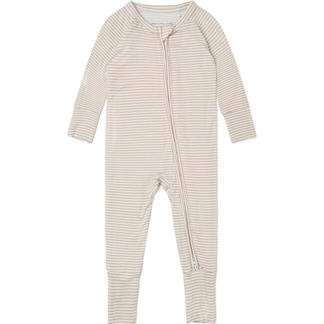 Oatmeal Stripe Bamboo Sleeper, Beige and White Stripe